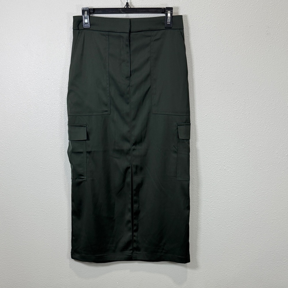 House of Harlow 1960 Forest Green satin cargo Skirt